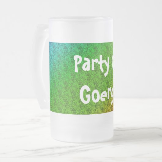 Blumengrün roter Regenbogen Gradient Diagonal Blen Mattglas Bierglas (Vorderseite Links)