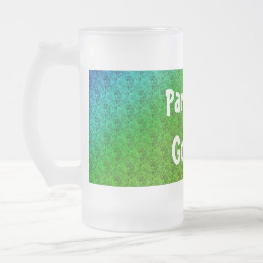 Blumengrün roter Regenbogen Gradient Diagonal Blen Mattglas Bierglas (Links)