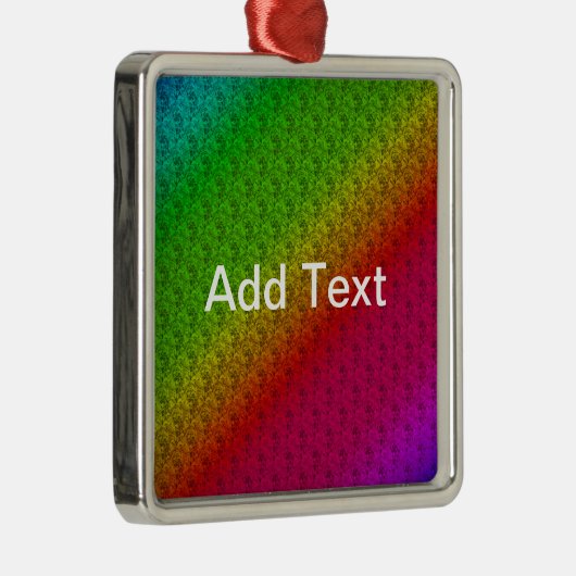 Blumengrün roter Regenbogen Gradient Diagonal Blen Silbernes Ornament (Rechts)