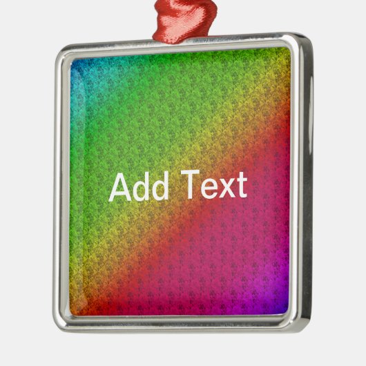 Blumengrün roter Regenbogen Gradient Diagonal Blen Silbernes Ornament (Links)