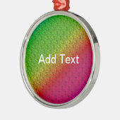 Blumengrün roter Regenbogen Gradient Diagonal Blen Silbernes Ornament (Links)