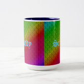 Blumengrün roter Regenbogen Gradient Diagonal Blen Zweifarbige Tasse (Mittel)