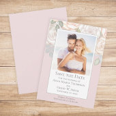 Blumengrün Save the Date blau Einladung