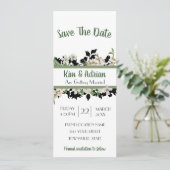 Blumengrün Save the Date Einladung (Stehend Vorderseite)