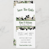 Blumengrün Save the Date Einladung (Vorne/Hinten)