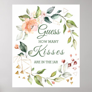 Blumengrün schätzt wie viele Kisses Game Poster