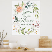 Blumengrün schätzt wie viele Kisses Game Poster (Küche)