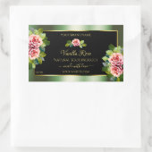 Blumengrün-schwarz-goldene Produktkennzeichnungen Rechteckiger Aufkleber (Tasche)