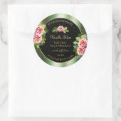 Blumengrün-schwarz-goldene Produktkennzeichnungen Runder Aufkleber (Tasche)
