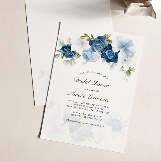 Blumengrün Script Bridal Dusche Einladung