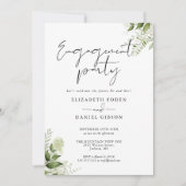 Blumengrün, Script-Foto-Engagement-Partei Einladung (Vorderseite)