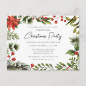 Blumengrün Script Weihnachtsfeier Einladungspostkarte (Vorderseite)