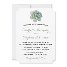 Blumengrün Sukkulente Kakteen Hochzeit Einladung