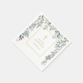 Blumengrün Taufe Christening Serviette (Ecke)