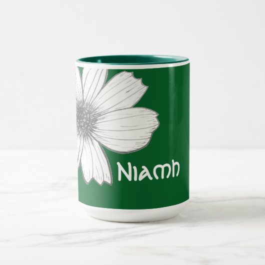 Blumengrün, tiefgrün Individuelle Name Tasse (Zentrum)