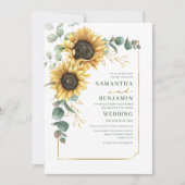 Blumengrün Typografie Hochzeit Einladung (Vorderseite)