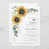 Blumengrün Überraschung 80. Geburtstag Einladung (Vorne/Hinten)