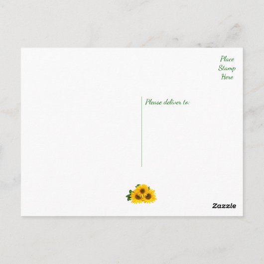 Blumengrün und Gelb-grüne Blume Postkarte (Rückseite)