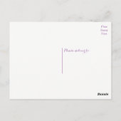 Blumengrün und violette Blumen - herzlichen Dank a Postkarte (Rückseite)