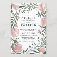 Blumengrün Vintag Rustikale Hochzeitseinladungen