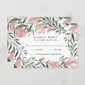 Blumengrün Vintag Rustikale Hochzeitskarten RSVP Karte (Vorne/Hinten)