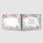 Blumengrün Vintag Rustikales Gästebuch (Voll)