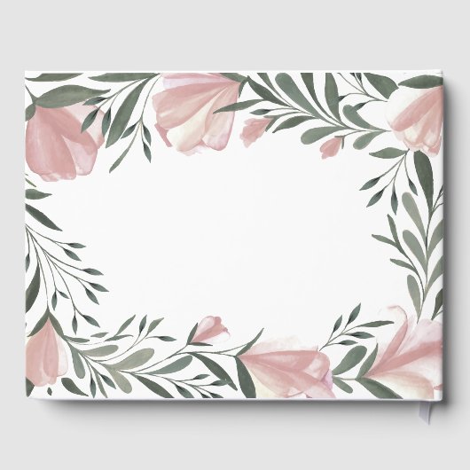 Blumengrün Vintag Rustikales Gästebuch (Rückseite)