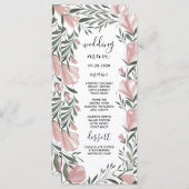 Blumengrün Vintage Rustikale Hochzeitskarte Menükarte (Vorne/Hinten)