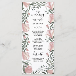 Blumengrün Vintage Rustikale Hochzeitskarte Menükarte