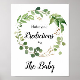 Blumengrün Vorhersagen für Babyzeichen Poster