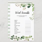 Blumengrün Wasserfarbe Word Scramble Game (Vorne/Hinten)