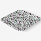 Blumengrün Wasserfarben - Muster - Bezeichnung Pappteller (Gewinkelt)