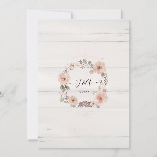 Blumengrün Wasserfarben rustikale botanische Erröt (Rückseite)