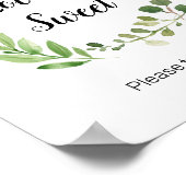 Blumengrün Wasserfarbene Liebe ist Sweet Sign Poster (Ecke)