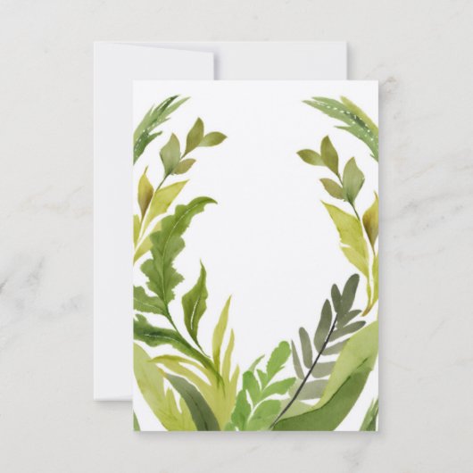 Blumengrün Watercolor Brautparty Einladung (Rückseite)