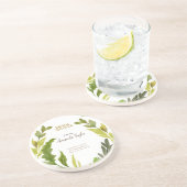 Blumengrün Watercolor Brautparty Getränkeuntersetzer (Seite)