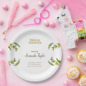 Blumengrün Watercolor Brautparty Pappteller (Party)