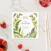 Blumengrün Watercolor Brautparty Serviette (Beispiel)