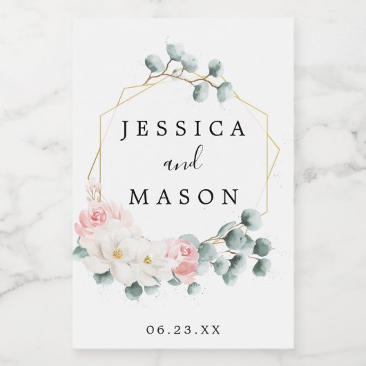 Blumengrün Wedding Mini Weinmarken Weinetikett (Einzelnes Label)