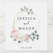 Blumengrün Wedding Wine Labels Weinetikett (Einzelnes Label)