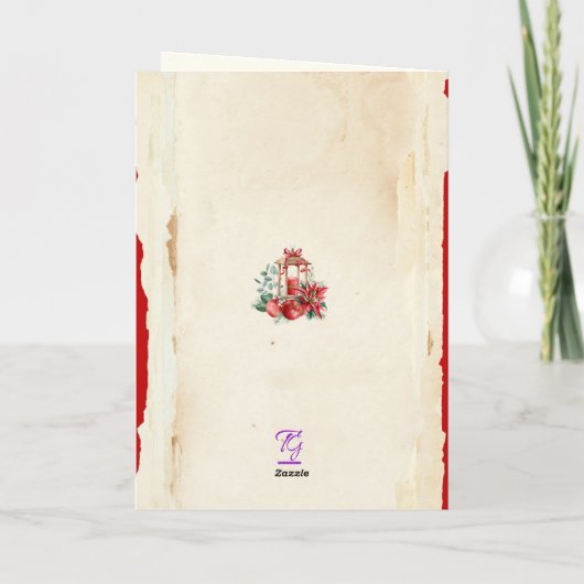 Blumengrün Weihnachten Ribbon Red Poinsettia (Rückseite)