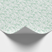 Blumengrün weiß geschenkpapier (Ecke)