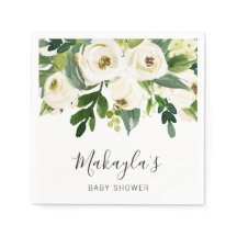 Blumengrün White Roses Girl Babydusche