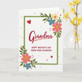 Blumengrüne Rand Mütter Karte (Gelbe Blume)