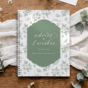 Blumengrüner Hochzeitswunsch-Gästebuch Notizblock