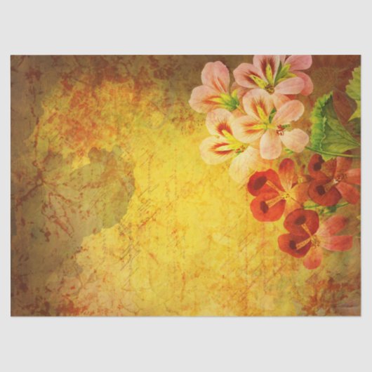 Blumengrunge Decoupage Seidenpapier (Vorderseite)