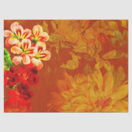 Blumengrunge Decoupage Seidenpapier