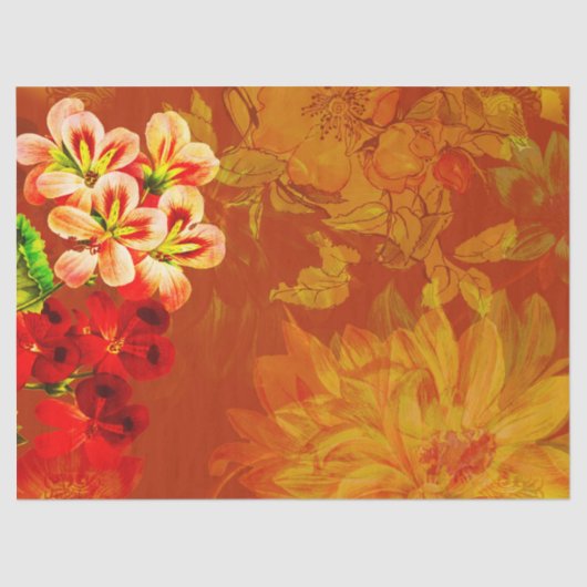 Blumengrunge Decoupage Seidenpapier (Vorderseite)