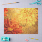 Blumengrunge Orange Dekoupage Tissue Paper Seidenpapier (Basteln)