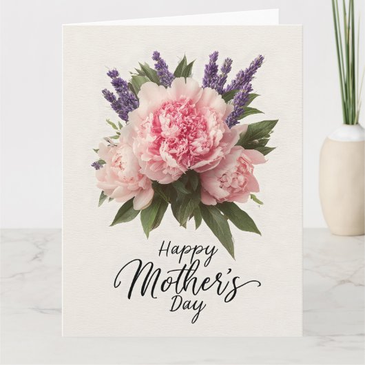 Blumengrüße "Tag der glücklichen Mutter" Karte (Vorderseite)